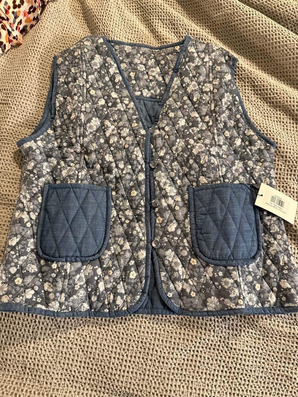 Ophelia & Indigo x The New York Stylist Selma Floral Quilted Vest Size XL